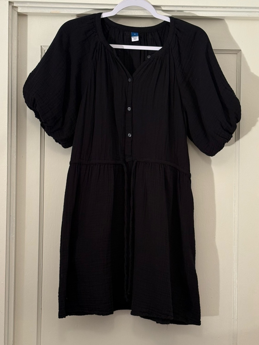 Old Navy Black Button-Front Mini Dress